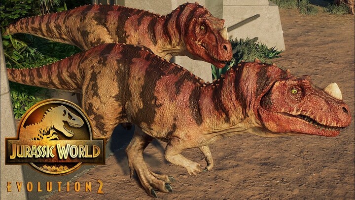 2 Ceratosaurus & 2 Carnotaurus Breakout & Fight - Jurassic World Evolution 2 (4K 60FPS)