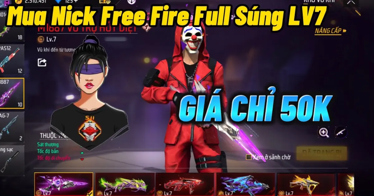 Thử Thách Cần 50K Mua Nick Free Fire Có MP Mãng Xà LV7 Và Ak Rồng Xanh LV7   Bilibili