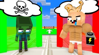 Monster School : MUSCLE RUSH RUN FUNNY CHALLENGE - #minecraft Animation