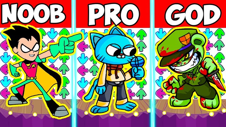 FNF Character Test | Gameplay VS Playground | Corrupted Robin | Gumball | Flippy