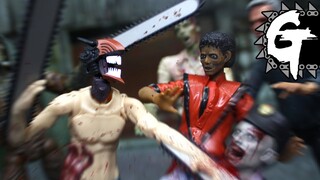 Chainsaw Man VS Michael Jackson Thriller ver. - stop motion チェンソーマンVSマイケル スリラー - ストップモーション