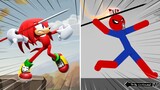 🔴 8 Min Sonic vs Stickman 🌀 Stickman Dismounting Funny Moments 🌀 Best Falls #9