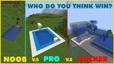 Minecraft NOOB vs PRO vs HACKER: BUILDING SWIMMING SUMMER DAY in Minecraft / Animation