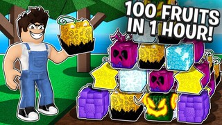 I BOUGHT 100 FRUITS IN 1 HOUR! Insanely OP Roblox Blox Fruits