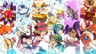 Animasi|Pokémon-Cuplikan Ash Ketchum dengan Tiap Protagonis Wanita