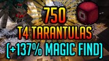 ALL LOOT FROM 750 T4 TARANTULAS (+137% Magic Find) | Hypixel Skyblock Marathon