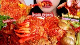 ASMR AYAM GEPREK + SAMBEL CUMI + TUMIS LABU SIAM + JENGKOL GORENG | ASMR MUKBANG INDONESIA