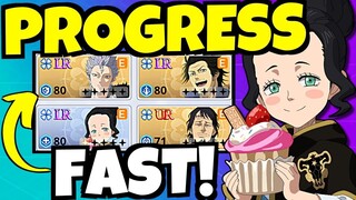 HOW TO PROGRESS FAST F2P - WHAT TO FARM!!! [Black Clover Mobile]