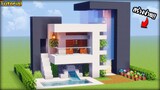 ⚡Minecraft-สอนสร้างบ้านโมเดิร์นมีสระว่ายน้ำ สวยๆง่ายๆ!! -Modern house Tutorial⚡