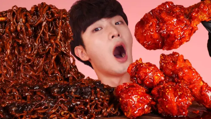 ENG SUB)Amazing! Hot Spicy  Chicken+Black Bean Noodles Eat Mukbang🍗Korean ASMR 후니 Hoony Eatingsound