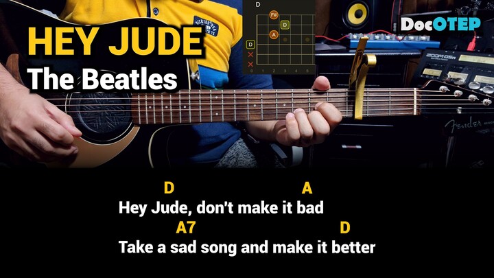 Hey Jude - The Beatles (1968) Easy Guitar Chords Tutorial with Lyrics Part 4 SHORTS REELS