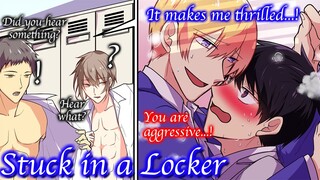 【BL Anime】Locked up in a locker. What happened after they entangling in a small secret room?