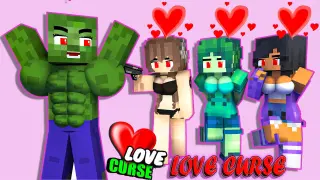Monster School: BEAUTIFUL GIRLS ZOMBIE LOVE CURSE   - Funny Story - Minecraft Animation