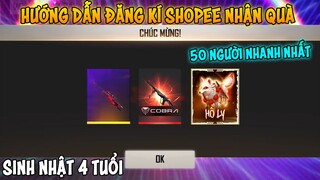 [Free Fire] Hướng dẫn đăng kí link shoppe nhận không giới hạn Mp40 mãng xà , AWM , Pet Hồ Ly 28/8