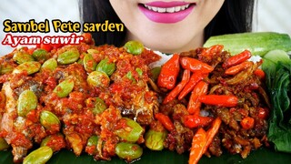 ASMR SAMBEL PETE IKAN SARDEN, AYAM SUWIR KECAP PEDAS | ASMR MUKBANG INDONESIA