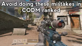 Avoid doing these mistakes in cod mobile ranked