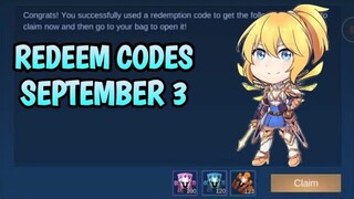 ML NEW CODES/SEPTEMBER 3 2020