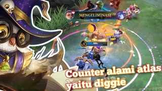 Ketika Musuh first pick atlas !? Disitulah reflek diggie !? Counter alami | Mobile legends