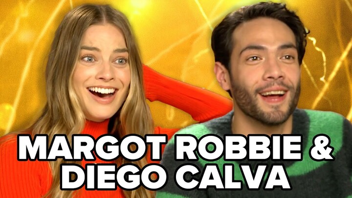 Margot Robbie & Diego Calva Pick Their Own Interview Questions | Babylon | PopBuzz Meets