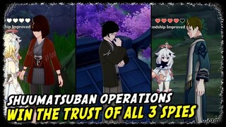 Shuumatsuban Operations How to Win the Trust of All 3 Spies | Genshin Impact | All Dialogue Choices