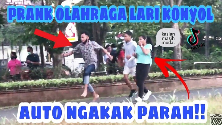 PRANK OLAHRAGA LARI KONYOL AUTO NGAKAK PARAH!!
