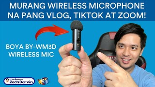 Murang WIRELESS MICROPHONE pang Vlog, Tiktok at Zoom! BOYA BY-WM3D Mic