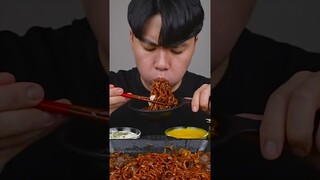 ASMR MUKBANG | Fried Chicken, steak, black bean noodles, kimchi Korean Food recipe !3