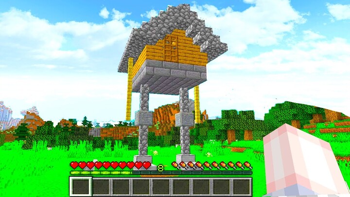 แกล้งเพื่อน!! ในแข่งสร้างบ้าน แอบลงมอดบ้านเดินได้ โคตรฮา555+ (Minecraft)