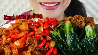 MAKAN ENAK, CUMI SAUS PADANG, SAYAP KRISPY DAN TUMIS KAILAN | EATING SOUNDS