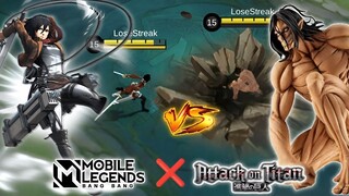 NEW❗ Fanny Mikasa VS EREN Titan | Mlbb X Attack On Titan