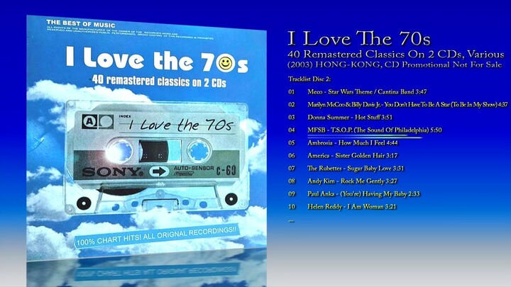 I Love The 70s (2003) 40 Remastered Classics On 2CDs, Various [CD Promotional Not For Sale]