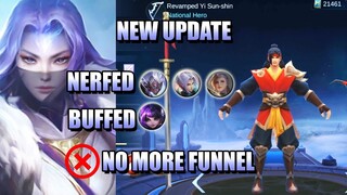 NEW UPDATE - FUNNEL FIX, KARRIE NERF AND LING NERF - PATCH NOTES 1.4.70 MLBB