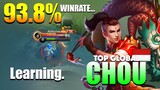 93.8% Chou Current WinRate! Deadly Kick | Top Global Chou Gameplay By Learning. ~ MLBB