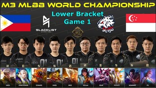 Blacklist Vs EVOS SG [GAME 1] | M3 MLBB World Championship 2021 | Playoffs Day 8