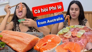 DIVA Cát Thy review Cá hồi phi lê Australia tại tiệm Bánh tráng trộn