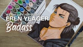 Cara Membuat Gambar Eren Yeager Attack On Titan Anime Yang Badas dan Warna Yang Bagus