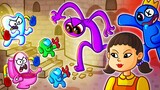 Avocado Couple vs Rainbow Friends vs Doors vs Squid Game Doll BOSS BATTLE ANIMATION (Cartoon)