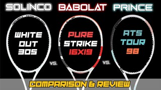 POWER 98s: Solinco Whiteout 98 vs. Babolat Pure Strike 16x19 vs. Prince ATS Tour 98 - Racquet Review