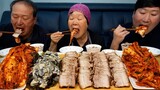 싱싱한 배추로 만든 겉절이와 부드러운 보쌈, 제철 굴까지 삼합 먹방! (Fresh Kimchi, Boiled Pork) 요리&먹방!! - Mukbang eating show