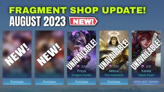 AUGUST 2023 RARE FRAGMENT SHOP UPDATE MLBB