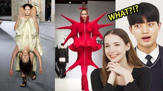 Korean and German Teens React to WEIRD Western Fashion Shows!!!