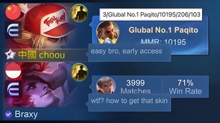 PAQUITO KOF SKIN + FAKE TOP GLOBAL PRANK GONE WRONG!! - Mobile Legends