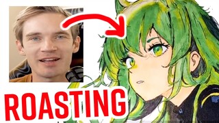 ROASTING PEWDIEPIE'S ART (as an artist)