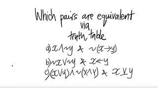 Which pairs are equivalent via truth table?