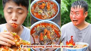 spicy comedy | Chinese food | mukbang | DONA 도나 | FatSongsong and ThinErmao | Nick DiGiovanni