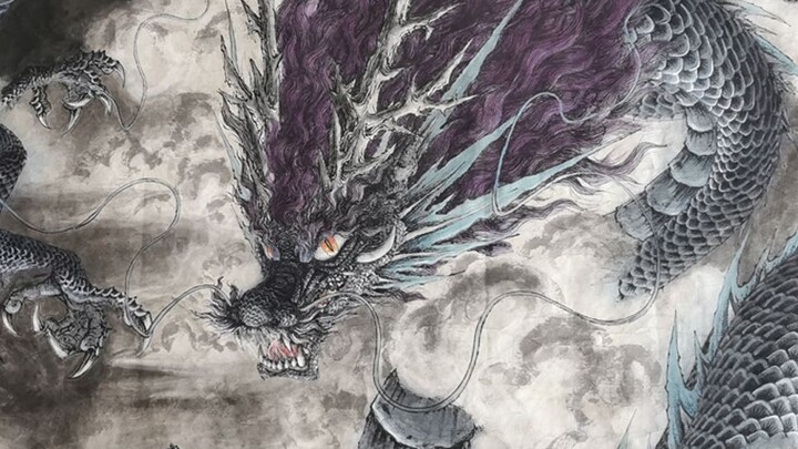 I am not talented, but I took a nine-foot-long piece of white paper, held the brush for several mont