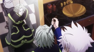 Killua showed his true strength and scared away the disabled trio, so they dared not to do anything 