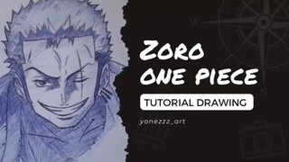 belajar menggambar karakter (Zoro One Piece)