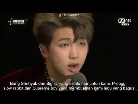 INDO SUB BTS DAESANG ARTIST OF THE YEAR MAMA 2016