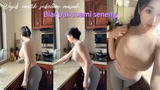 Bangun tidur liat isteri udah di dapur, auto peluk dari belakang. Eeuumm harum😍😍🤤